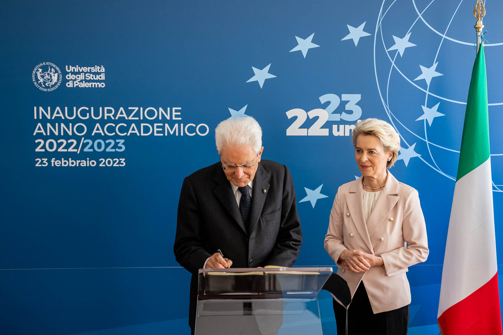 Ursula Von der Leyen a Palermo sul luogo della strage di Capaci