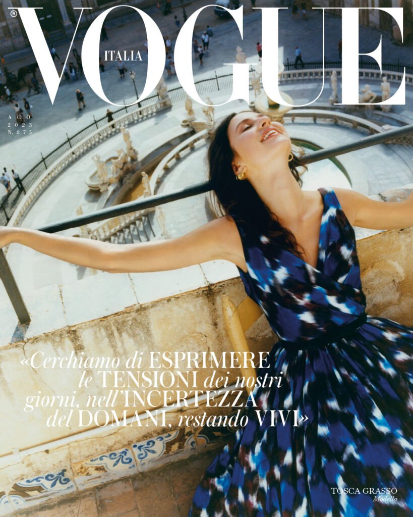 Vogue Italia dedica un numero a Palermo e sostiene la città insieme alla Fondazione Sicilia con una raccolta fondi per i danni causati dagli incendi 12 Vogue Italia dedica un numero a Palermo e sostiene la città insieme alla Fondazione Sicilia con una raccolta fondi per i danni causati dagli incendi - Be Sicily Mag - Vogue Italia Agosto Tosca Grasso. Modella