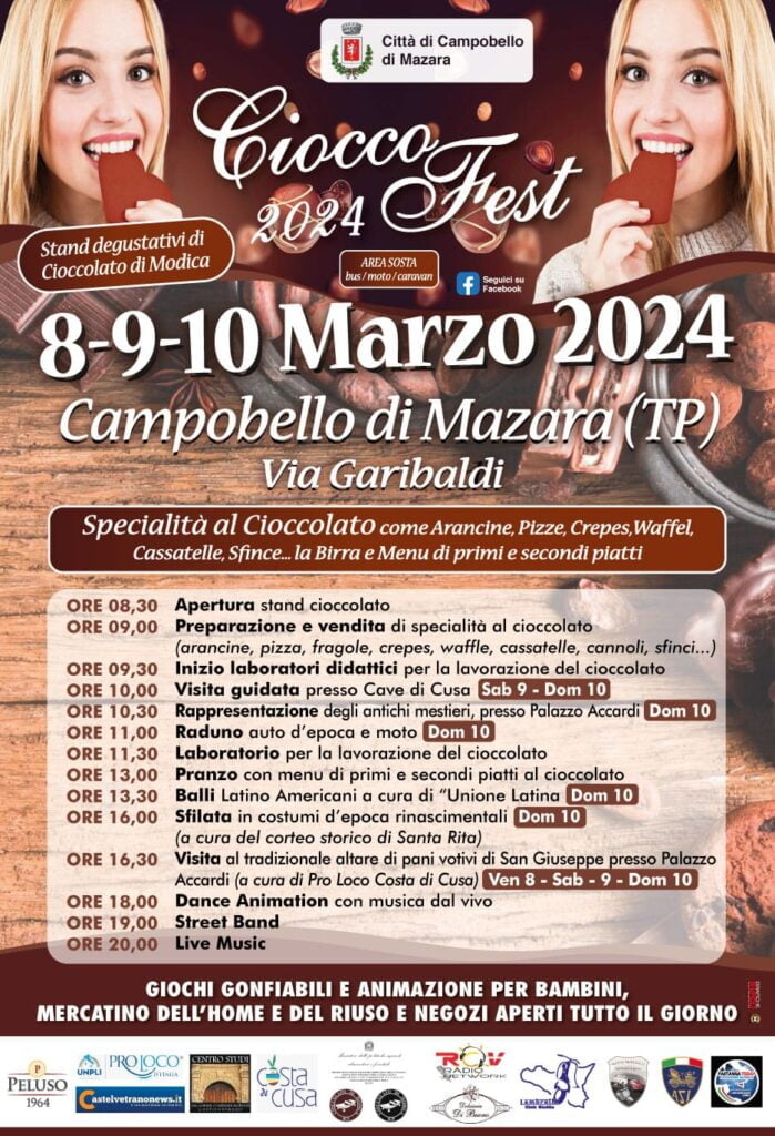 CioccoFest prima edizione a Campobello di Mazara, tra musica, eventi e tanto cioccolato 2 CioccoFest prima edizione a Campobello di Mazara, tra musica, eventi e tanto cioccolato - Be Sicily Mag - locandina Cioccofest