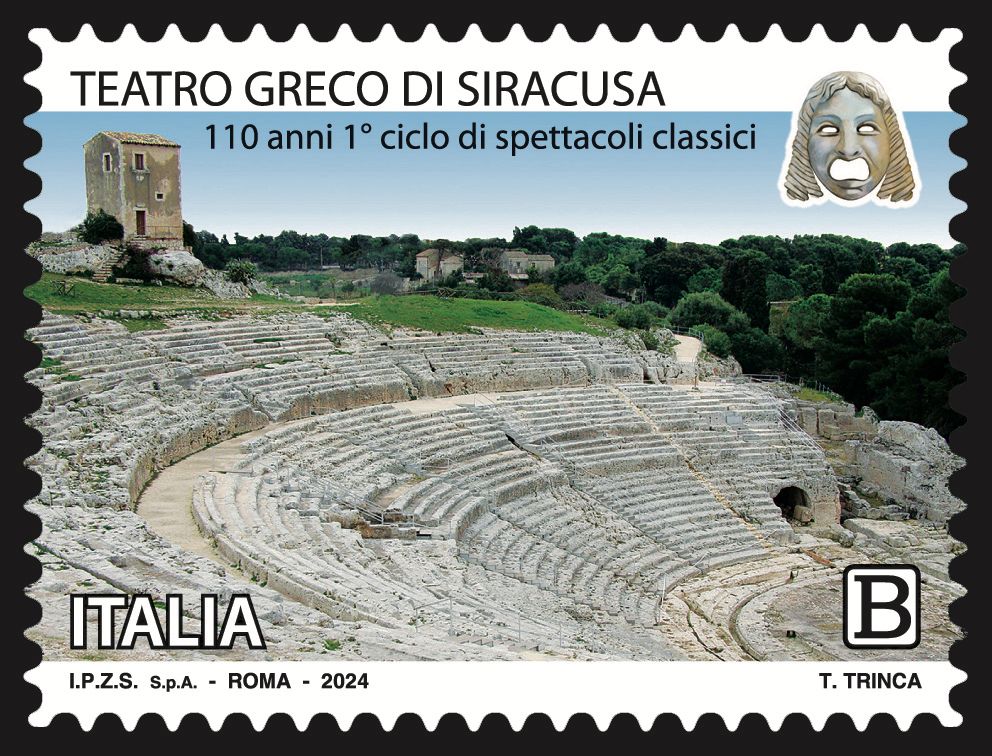 Teatri greci di Siracusa e Segesta sui francobolli del patrimonio artistico italiano 4 francobolli siracusa
