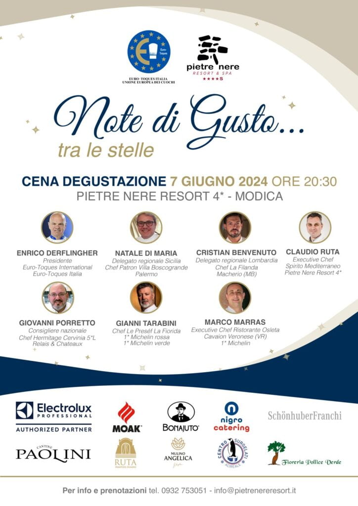 “Note di gusto… tra le stelle”: un viaggio gastronomico al Pietre Nere Resort 2 “Note di gusto… tra le stelle”: un viaggio gastronomico al Pietre Nere Resort - Be Sicily Mag - Locandina Note di gusto tra le stelle Pietre Nere Resort