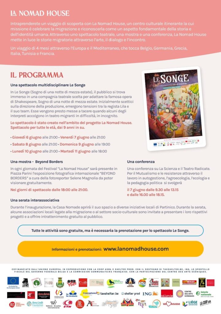 Nomad House: l'evento itinerante che celebra la migrazione, a Partinico, dal 6 all'11 giugno - Be Sicily Mag - nomad house