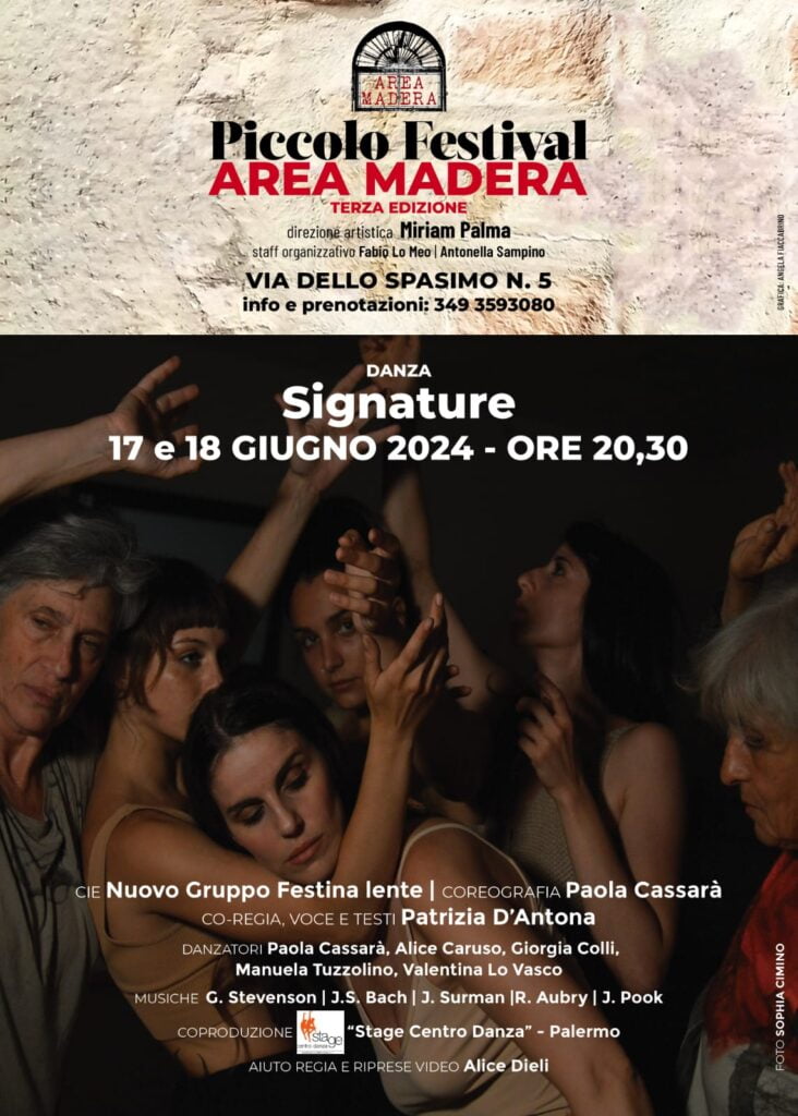 Signature, lo spettacolo di danza al Piccolo Festival a Palermo: "Raccontiamo il rapporto tra natura e uomo" 3 Signature, lo spettacolo di danza al Piccolo Festival a Palermo: "Raccontiamo il rapporto tra natura e uomo" - Be Sicily Mag - signature