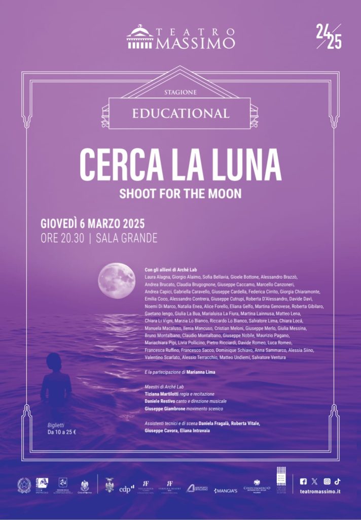 "Cerca La Luna", 60 attori con disabilità in scena al Teatro Massimo di Palermo: lo spettacolo a cura di Archè Lab 4 "Cerca La Luna", 60 attori con disabilità in scena al Teatro Massimo di Palermo: lo spettacolo a cura di Archè Lab - Be Sicily Mag - CercaLaLuna TeatroMassimo e1741168468777