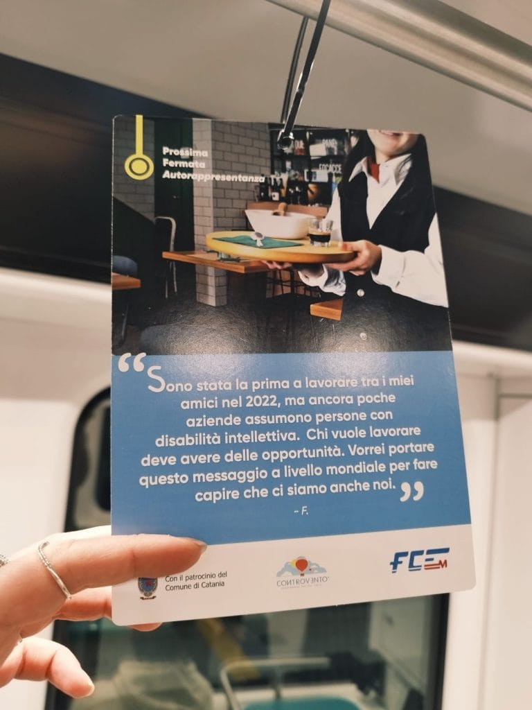"Prossima fermata autonomia", a Catania la metro è inclusiva per le persone con sindrome di Down e autismo grazie a Controvento Onlus 2 "Prossima fermata autonomia", a Catania la metro è inclusiva per le persone con sindrome di Down e autismo grazie a Controvento Onlus - Be Sicily Mag - controvento