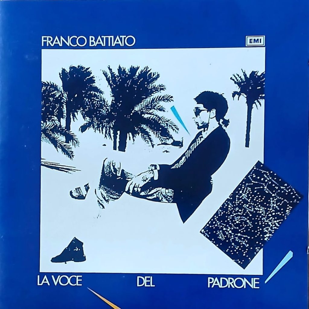 Topolino omaggia Franco Battiato con una copertina esclusiva per Etna Comics 2025 2 Copertina dell’album di Battiato La voce del Padrone