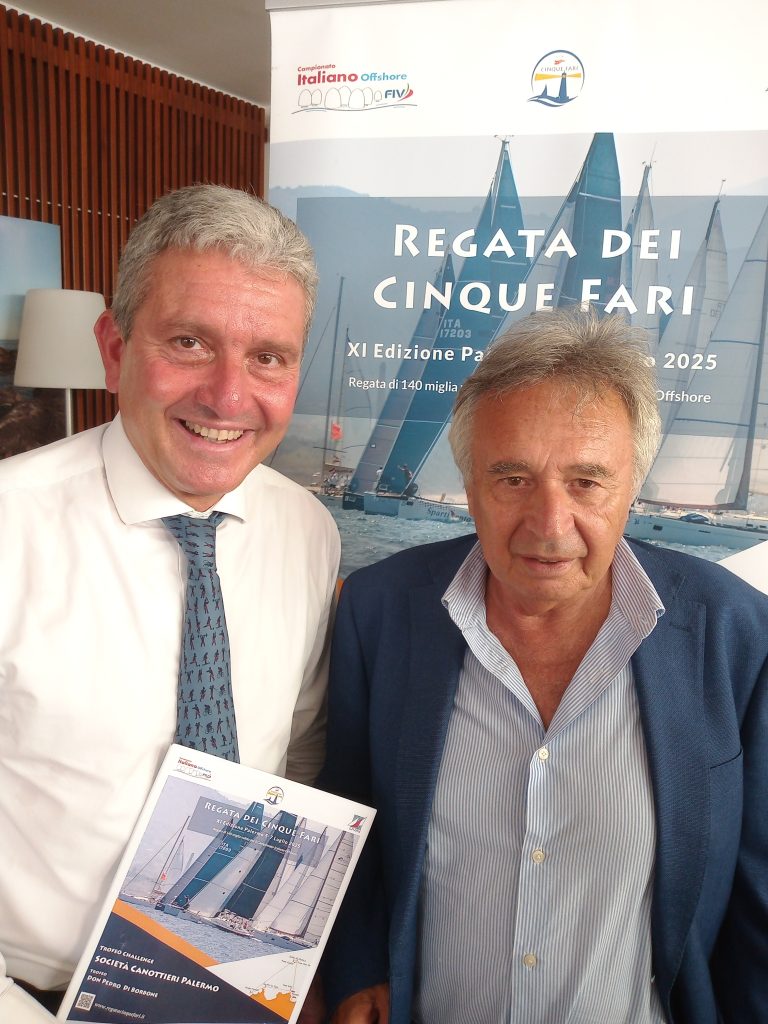 La regata velica "5Fari" torna con l'11a edizione tra Palermo e Trapani 3 Alessandro Anello, assessore comunale allo Sport, e Pasquale Giardina, presidente Canottieri Palermo