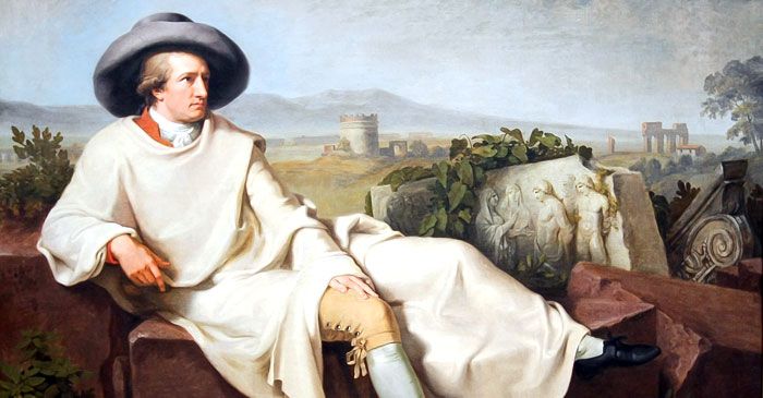 Sulle strade di Goethe: il Grand Tour della Sicilia in bicicletta - Be Sicily Mag - Goethe nella campagna romana di Wilhelm Tischbein