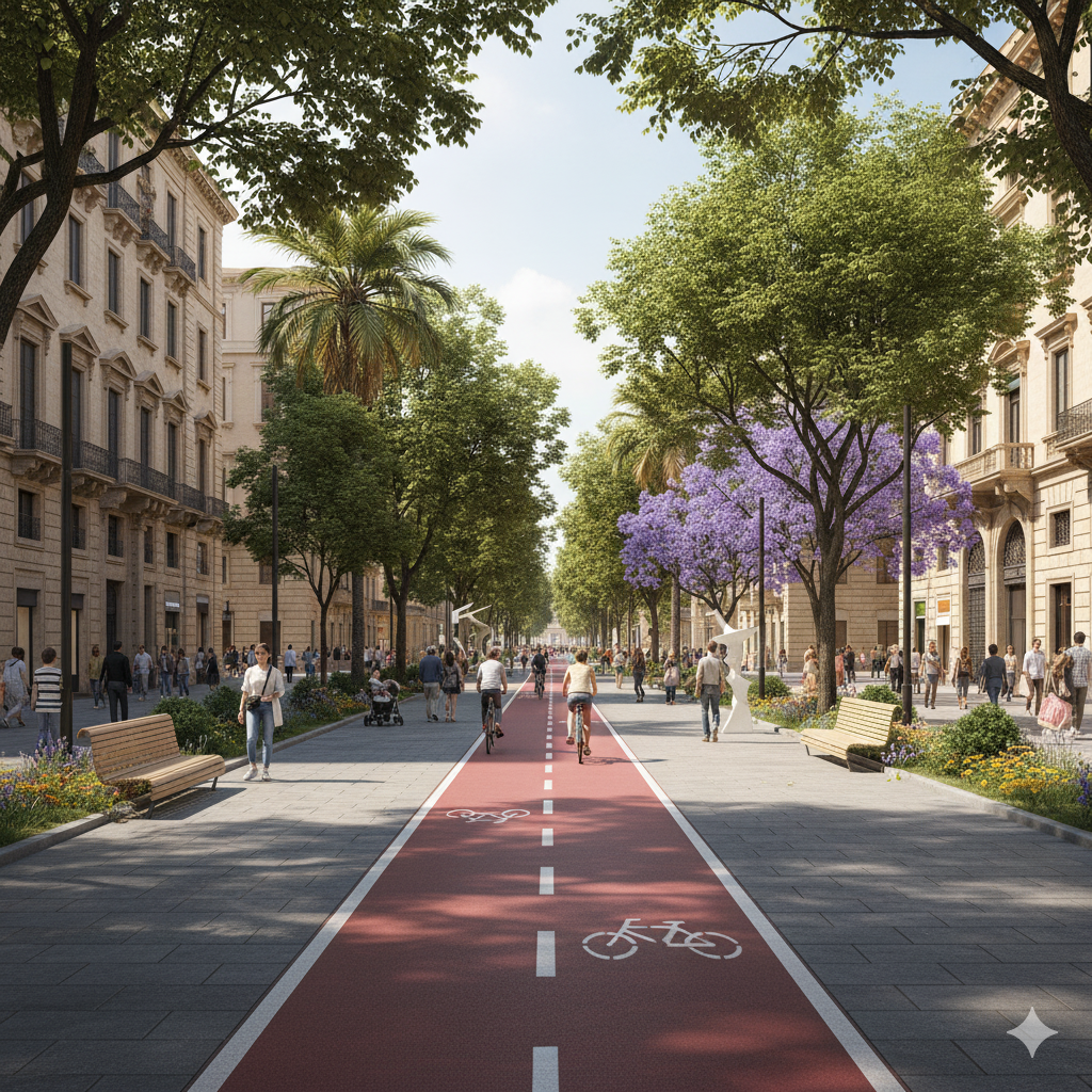 Quando Palermo era una città senza auto: tra memoria storica e futuro sostenibile - Be Sicily Mag - Palermo senza auto IA