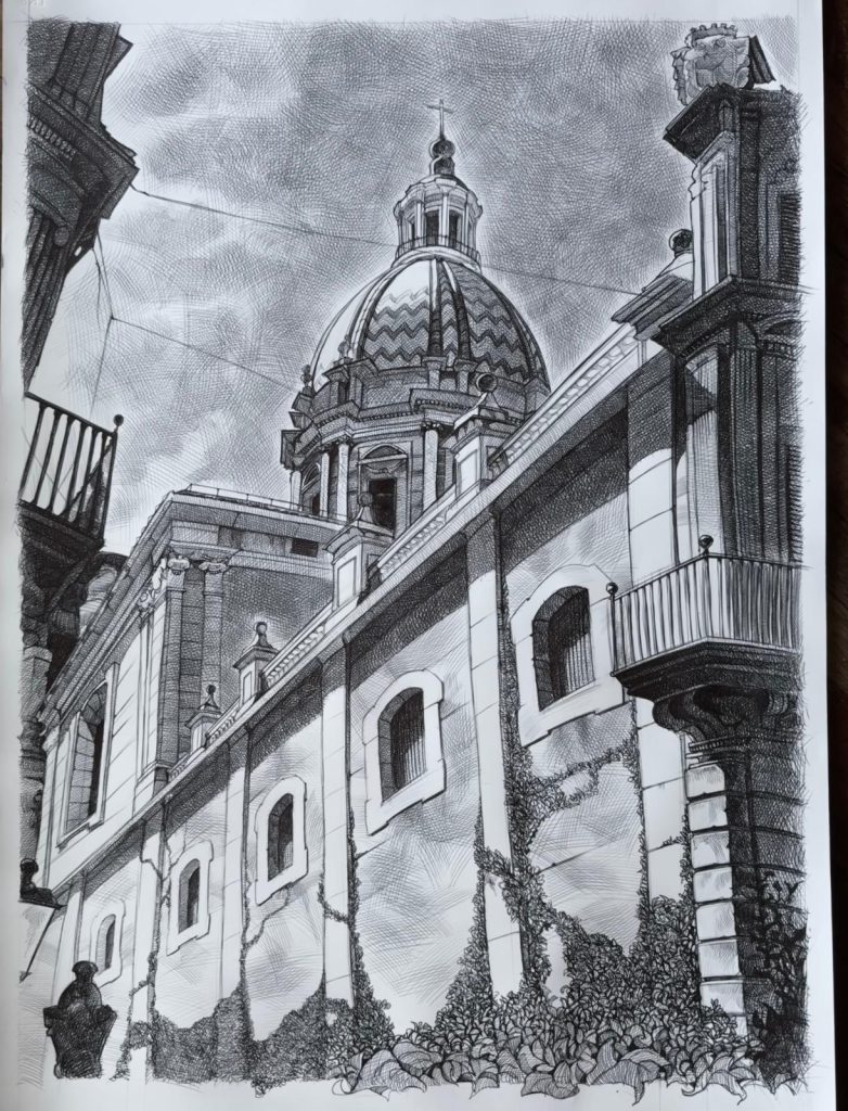 Marco Fratini trasforma la penna biro in strumento d’arte alla Galleria La Piana 2 I Quattro Canti su biro di Marco Fratini presente alla Galleria La Piana